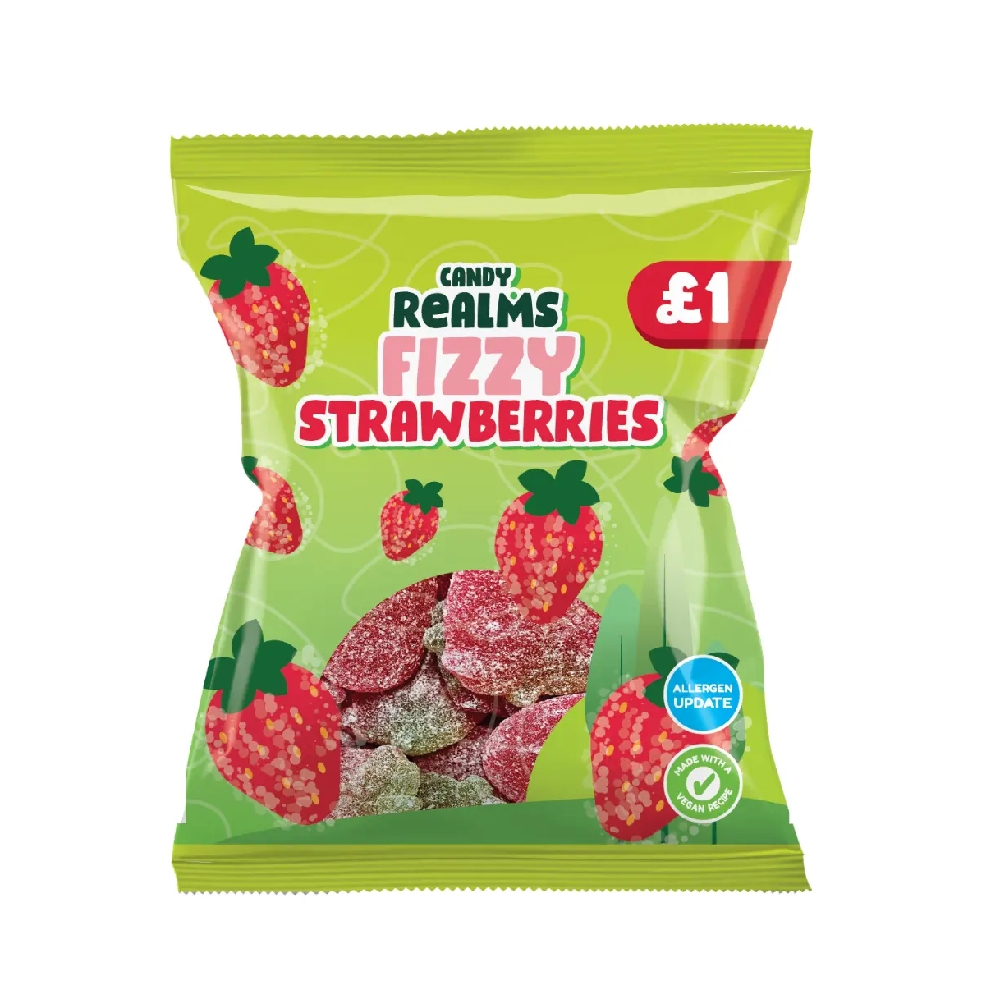 Candy Realms Fizzy Strawberries 160g