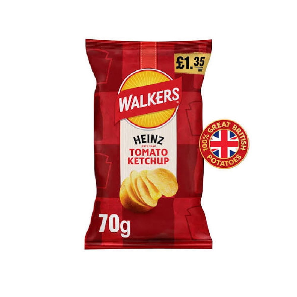 Walkers Tomato Ketchup Flavour Potato Crisps 70g